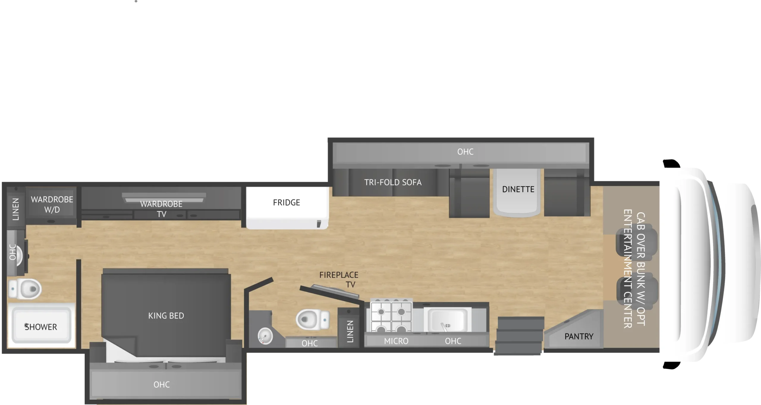 2026 Ghost 37DS 37' Double Slide Bath 1/2 Motorhome