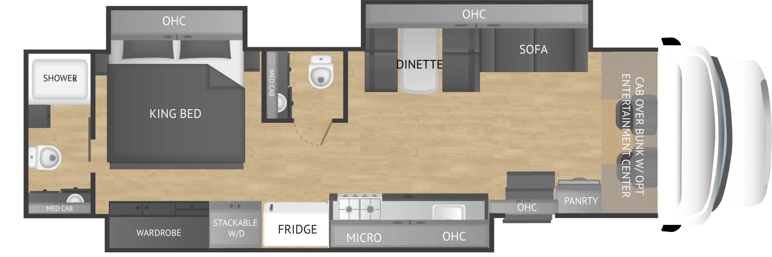 2026 Ghost 38DS 38'4 Triple Slide Bath 1/2 Motorhome